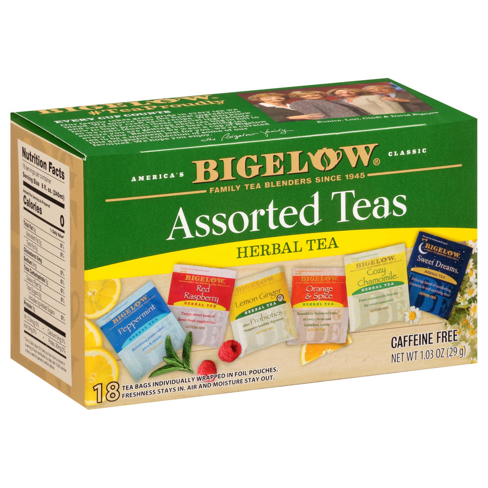 Bigelow Mint Medley tea cup for caffeine-free refreshment