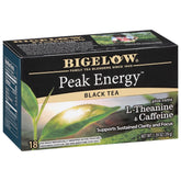 Bigelow Peak Energy tea bags pack ready to brew.