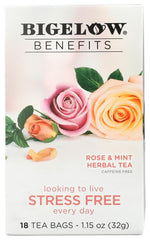 Bigelow Rose Mint Decaf Tea Bag ready to brew a soothing moment.
