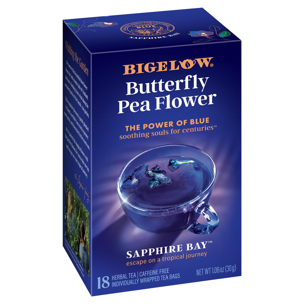 Bigelow Sapphire Bay tea bags ready for peak flavor and aroma