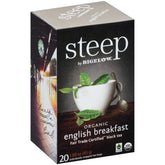 Bigelow Steep English Breakfast tea box with 120 bags, energizing mornings
