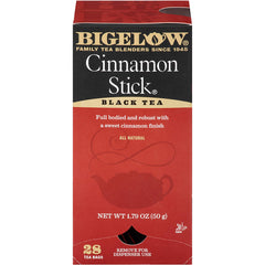 Bigelow Cinnamon Stick Black Tea bag with bold flavor, ideal for a cozy morning ritual
