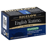 Bigelow Tea Decaffeinated English Teatime tea bag for a caffeine-free afternoon pause.