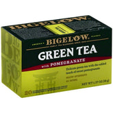 Bigelow Tea Green with Pomegranate pack shot showing premium tea bags for daily ritual.