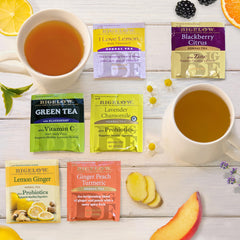 Bigelow Tea Immunity Lemon Ginger Probiotics bags with refreshing citrus and probiotic support