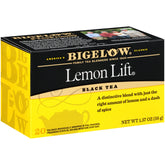Bigelow Lemon Lift box featuring six boxes for convenient, consistent flavor throughout the day.