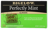 Bigelow Perfectly Mint Black Tea bags with mint aroma for a refreshing start