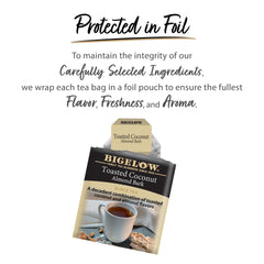 Bigelow Toasted Coconut Almond Bark brewed cup reveals creamy notes.