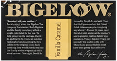 Close-up of Bigelow Vanilla Caramel Black Tea packet