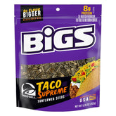 BIGS Taco Bell Taco Supreme seeds in a bag, ideal for on-the-go snacking.