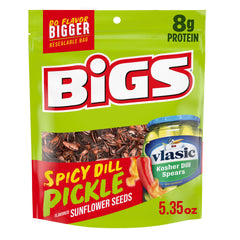 BIGS Vlasic Spicy Dill Pickle seeds in a bag show bold flavor and crunch