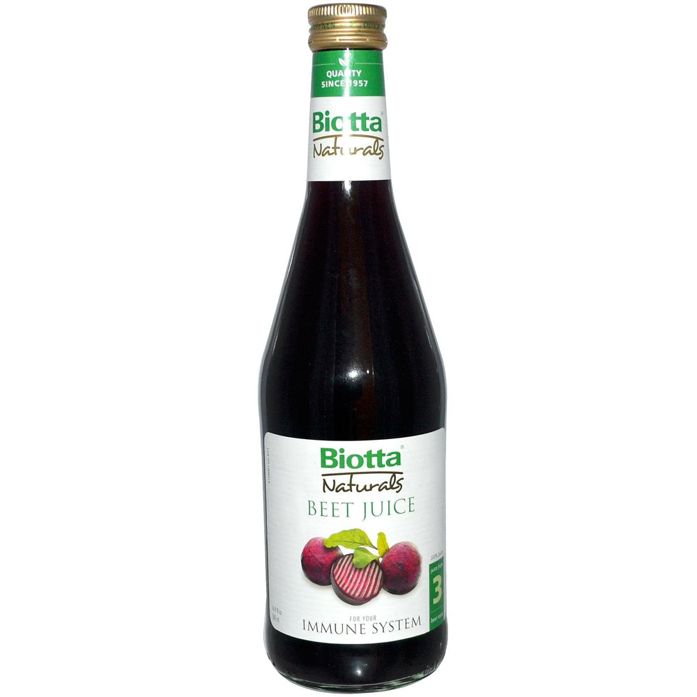 Biotta beet juice bottle 16.9 oz, vibrant juice for daily wellness.