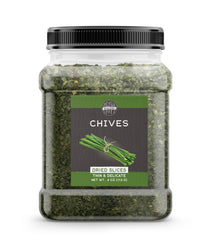 Birch & Meadow dried chives in a resealable container for easy pantry storage and fresh flavor.