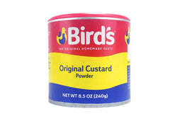 Bird's Original Instant Custard Powder 240g pack shot showcasing heritage recipe.