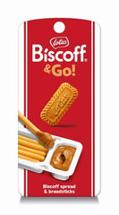 Vegan-friendly Biscoff Go snack in convenient packaging.