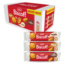 Lotus Biscoff sandwich cookies variety pack front view, ideal for sharing.