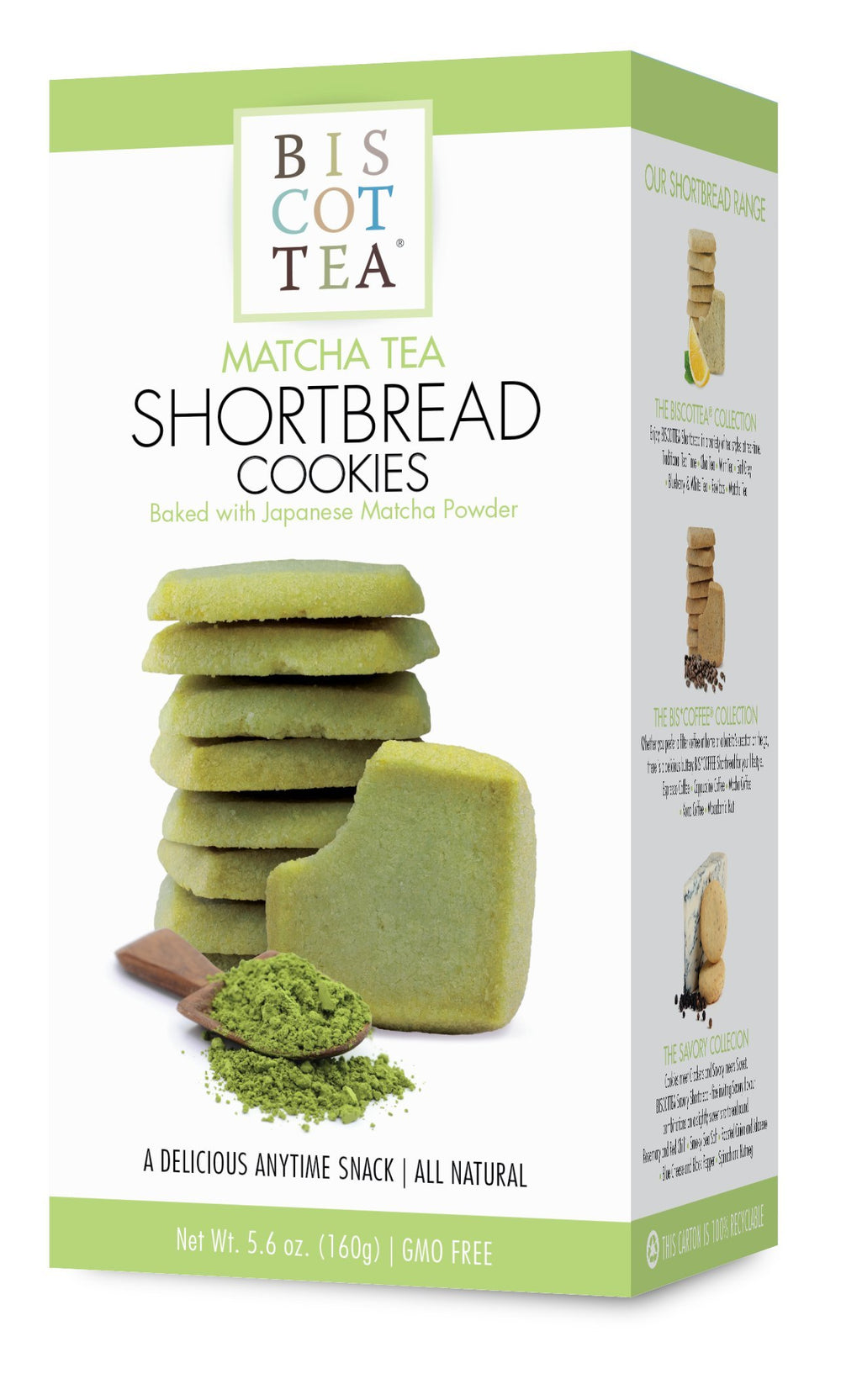 Biscottea matcha green tea shortbread slice on plate highlighting tea-infused flavor