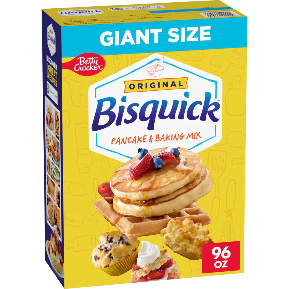 Bisquick Original 96oz giant box, ready for quick breakfasts.