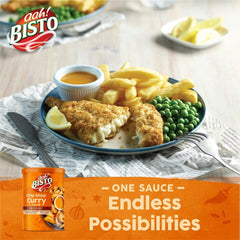 Bisto curry sauce mix dissolves in hot water for consistent flavor
