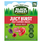 Black Forest Juicy Burst box with 70 pouches for on-the-go snacking.