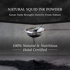 Black Hut squid ink powder jar ready for use in cooking