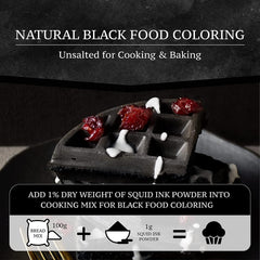 Cooked pasta with Black Hut squid ink powder for a dramatic black dish