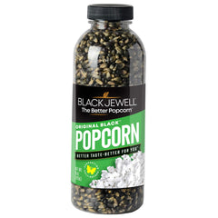 Black Jewell Original Black popcorn kernels in a two-pack bag, ideal for at-home movie nights.