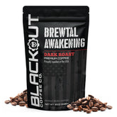 Blackout Coffee Brewtal Awakening bag front with bold dark roast aroma