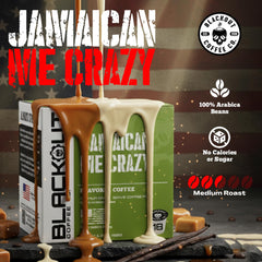 Blackout Coffee Co. Jamaican Me Crazy pods alongside box demonstrating K-Cup compatibility