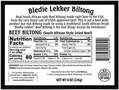 Bledie Lekker droewors bundle 8oz slice detail for portable tasting