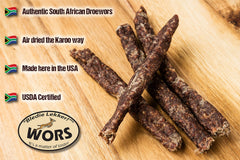 Bledie Lekker Droewors on shelf, ready for pantry storage and easy snacking.