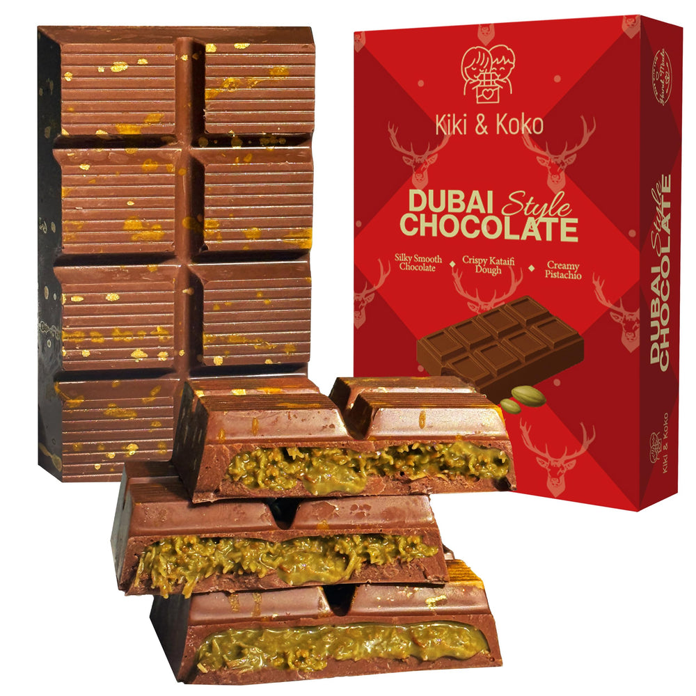 Bleib Gesund Dubai Chocolate Pistachio Bar in full view, premium dessert for special occasions