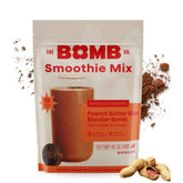 Blender Bombs Peanut Butter Blast bottle close-up highlighting portable nutrition