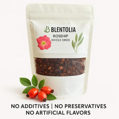 BLENTOLIA Brew-ready rosehip tea, caffeine-free and soothing for any time of day.