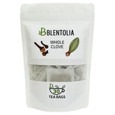 Blentolia whole clove tea bags packaging; 100% natural and caffeine-free option.