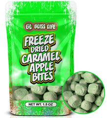Bliss Life Caramel Apple Bites pack close-up, ideal on-the-go snack for kids and adults.