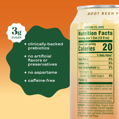 Bloom Pop Root Beer Float 12oz can pack, low calorie and caffeine-free
