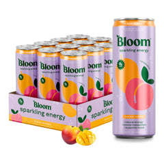 Bloom Nutrition Sparkling Energy Strawberry Watermelon can highlighting crisp taste and zero sugar