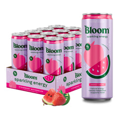Bloom Nutrition Sparkling Energy can in Strawberry Watermelon for a refreshing energy boost.