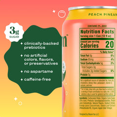 Bloom Pop Peach Pineapple Pour Glass shows a caffeine-free, sparkling treat.