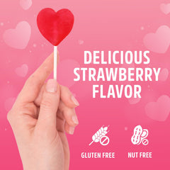 Bloom's Heart Lollipops party favors on dessert table primed for celebrations.