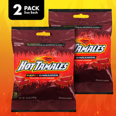 Snack tray featuring Bloom's Hot Tamales Fierce Cinnamon mini boxes for movie night.