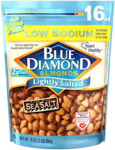 Blue Diamond Almonds low-sodium bag showing a flavorful, wholesome snack.
