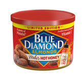 Blue Diamond Almonds Mike’s Hot Honey can front, perfect on-the-go snack.