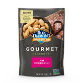 Blue Diamond Almonds pink Himalayan salt 5oz pack enhances snacking with savory crunch.