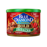 Blue Diamond Sriracha almonds in a 6 oz can, protein-rich and convenient.