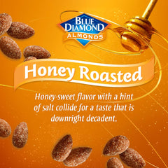 Blue Diamond Honey Roasted Almonds beside a desk for easy energy during work
