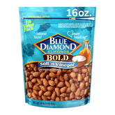 Blue Diamond Salt N' Vinegar almonds in bag front, tangy flavor preview