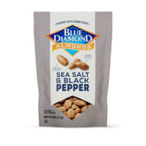 Blue Diamond Sea Salt Black Pepper almonds bag ready for on-the-go snacking.