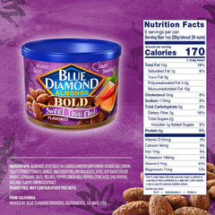Packaging closeup of Blue Diamond Sweet Thai Chili almonds with spices